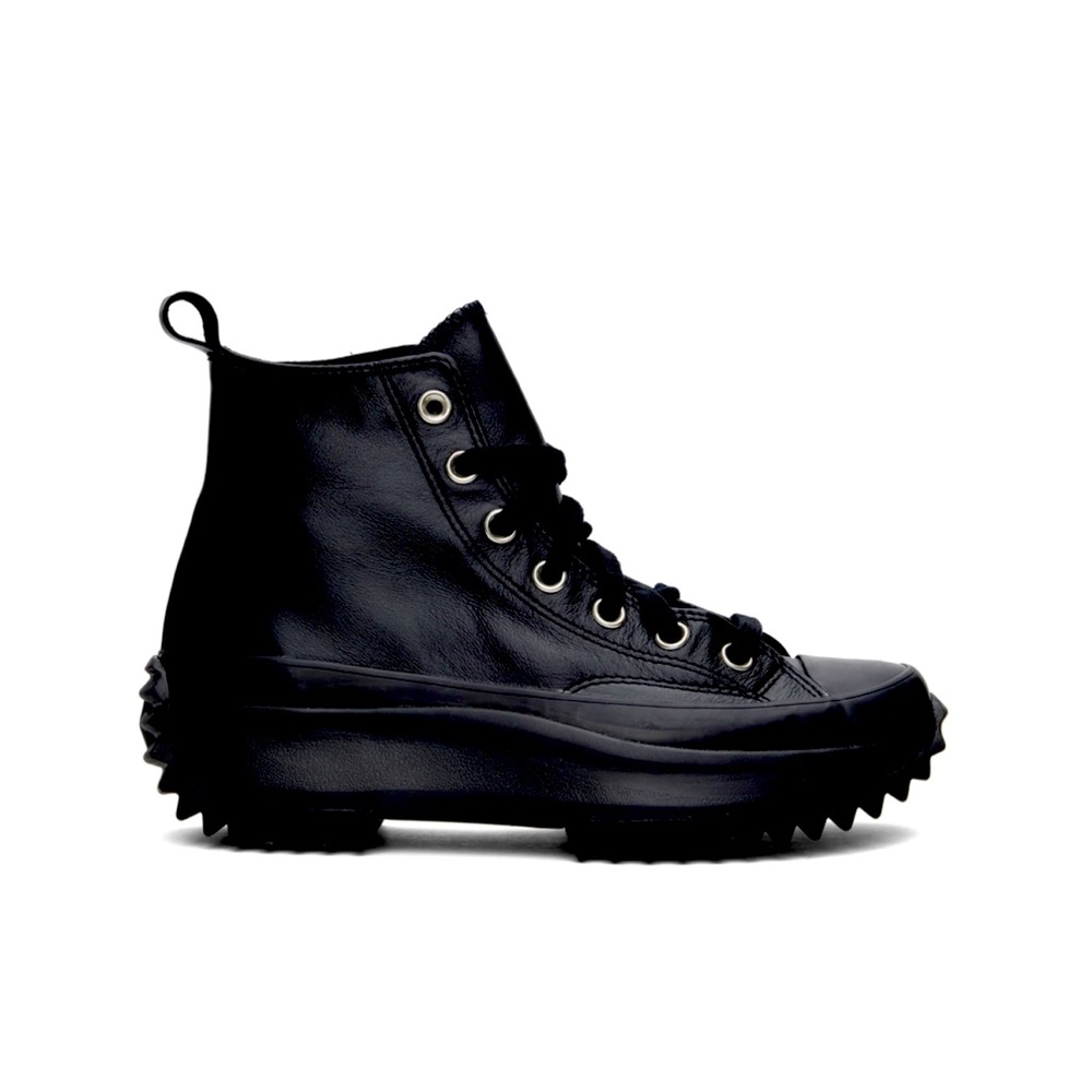 Black Leather Converse Run Star